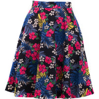 Tropical Hibiscus Floral Swing Skirt
