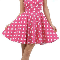 Pink Retro Polka Dot Swing Dress