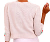 Cream Cherry Knit Cardigan Sweater