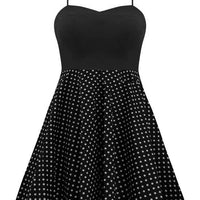 Black Rockabilly Polka Dot Dress with Petticoat