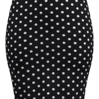 Polka Dot Pencil Wiggle Skirt