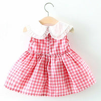 Baby Doll Cherry Gingham Dress in Red or Pink