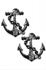 Pewter Anchor and Rope Stud Earring