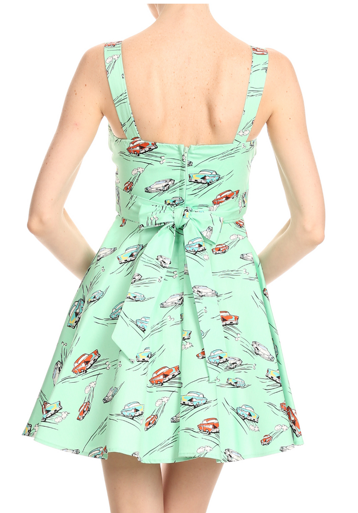 Mint Green Classic Car Swing Dress Mint Green Classic Car Swing Dress