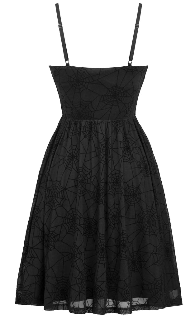 Spiderweb Swing Dress with Pockets in Black & Grey Medium Spiderweb Swing Dress with Pockets in Black & Grey Medium