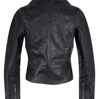 Black Studded Faux Leather Moto Jacket