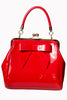 Vintage Style Patent Bow Kisslock Handbag in Red