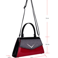 Rumbler Cadi Handbag in Red & Black Sparkle (with crossbody strap)