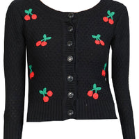 Black Cherry Knit Cardigan Sweater