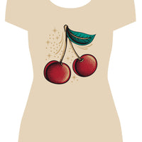 Atomic Cherry T-Shirt (Black or Cream)
