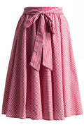 Gingham Swing Skirt with Stretch Waist in Red