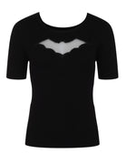 Bat Cut Out Sweater Top by Hell Bunny