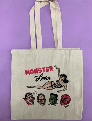 Monster Lover Canvas Tote Bag