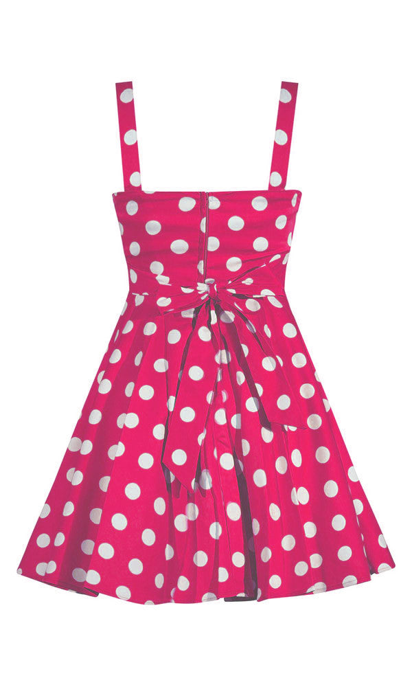 Pink Retro Polka Dot Swing Dress | Double Trouble Apparel Pink Retro Polka Dot Swing Dress | Double Trouble Apparel