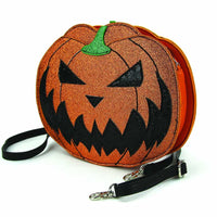 Pumpkin Two Faced Jack O Lantern Crossbody Bag