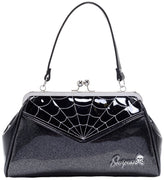 Spider Web Backseat Baby Purse in Black & Silver by Sourpuss