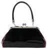 Spiderweb Kisslock Handbag in Black & Red