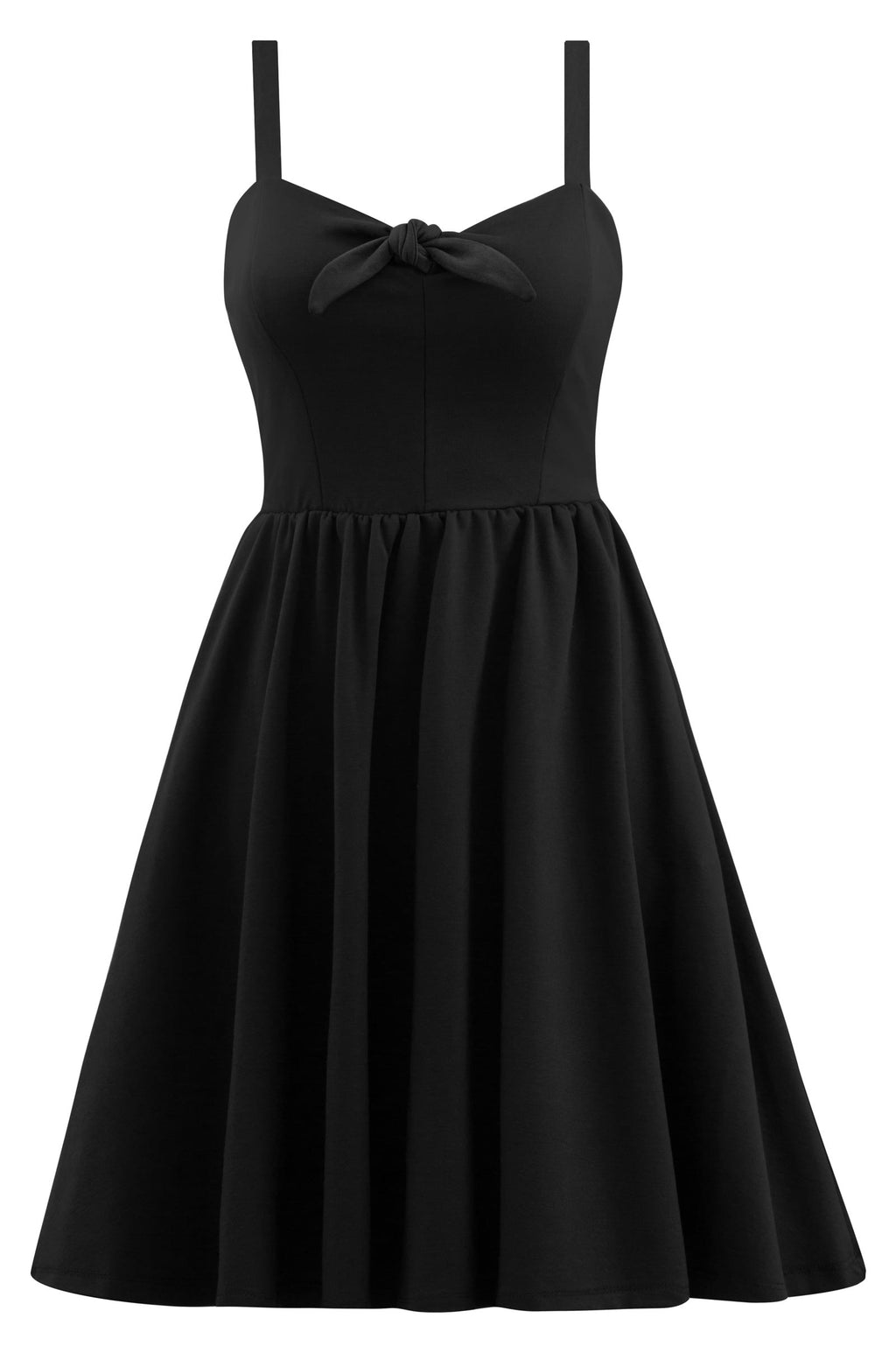 Sweetheart Vixen Tie Swing Dress with Pockets in Black | Double Trouble Apparel Sweetheart Vixen Tie Swing Dress with Pockets in Black | Double Trouble Apparel
