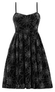 Spiderweb Swing Dress with Pockets in Black & Grey