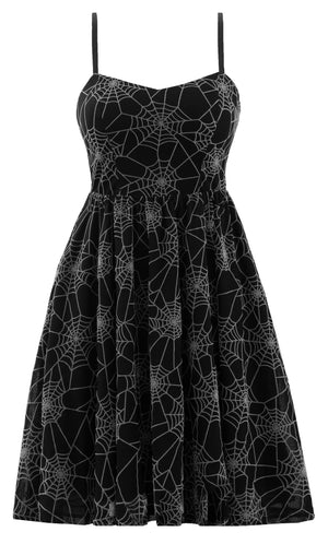Spiderweb Swing Dress with Pockets in Black & Grey 2XL Spiderweb Swing Dress with Pockets in Black & Grey 2XL