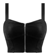 Moto Babe Crop Top in Black