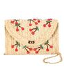Summer Cherry Straw Crossbody Handbag