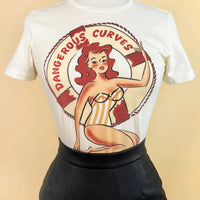 Dangerous Curves Tee in Ivory