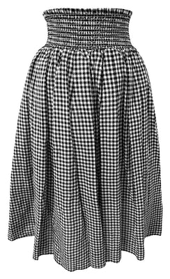 Gingham Swing Skirt in Black & White