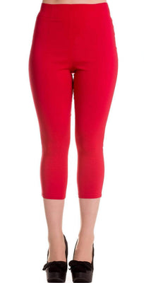 High Waist Retro Tina Capris by Hell Bunny in Red