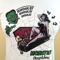 Monster Peepshow Fitted Tee In Ivory or Black