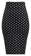 Polka Dot Pencil Wiggle Skirt
