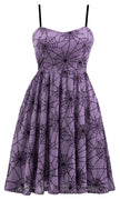 Spiderweb Swing Dress with Pockets in Purple