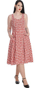 Sweet Cherry Gingham Dress in Red