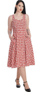Sweet Cherry Gingham Dress in Red
