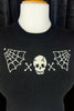 Skull Web Short Sleeve Sweater In Black