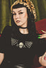 Skull Web Short Sleeve Sweater In Black