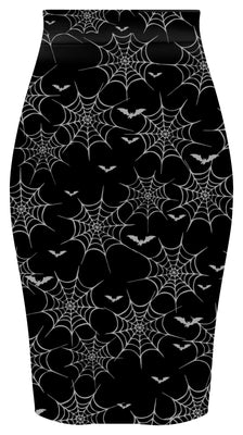 Spooky Babe Spiderweb Pencil Skirt (More Colors)