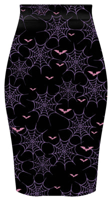 Spooky Babe Spiderweb Pencil Skirt (More Colors)