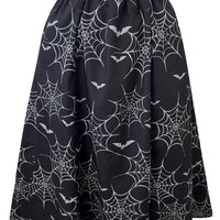 Spooky Babe Spiderweb Swing Skirt (More Colors) *Pre-Order*