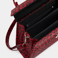 Rumbler Cadi Handbag in Red & Black Leopard