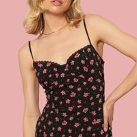 Betsey Babe Rose Print Dress in Black