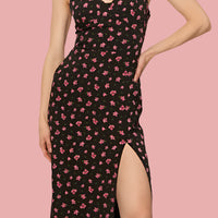 Betsey Babe Rose Print Dress in Black