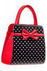 Carla Polka Dot Bow Handbag in Black & Red