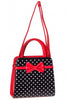 Carla Polka Dot Bow Handbag in Black & Red