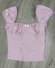 Gingham Seersucker Peasant Top