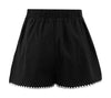 Scallop Trim High Waisted Shorts in Black