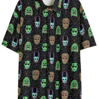 Mens Monster Mash Button Down Shirt