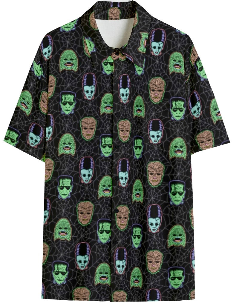 Mens Monster Mash Button Down Shirt