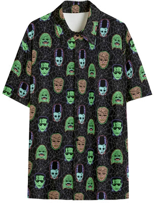 Mens Monster Mash Button Down Shirt