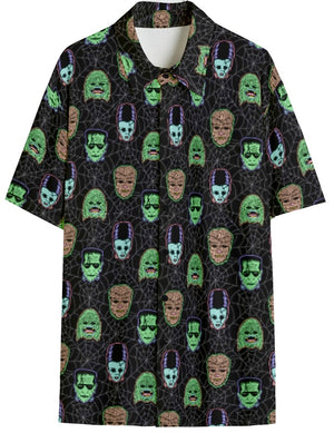 Mens Monster Mash Button Down Shirt